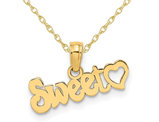 10K Yellow - Sweet Heart - Pendant Necklace Charm with Chain
